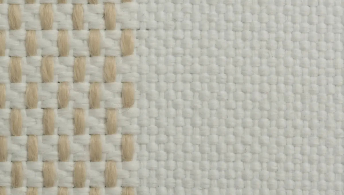 Close-up of percale vs sateen weave showing plain weave texture and smoother surface.
