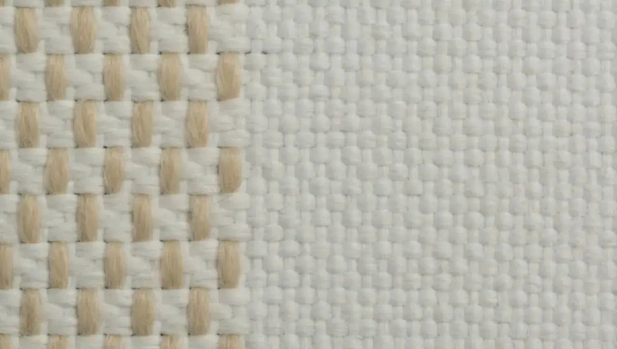 Close-up of percale vs sateen weave showing plain weave texture and smoother surface.