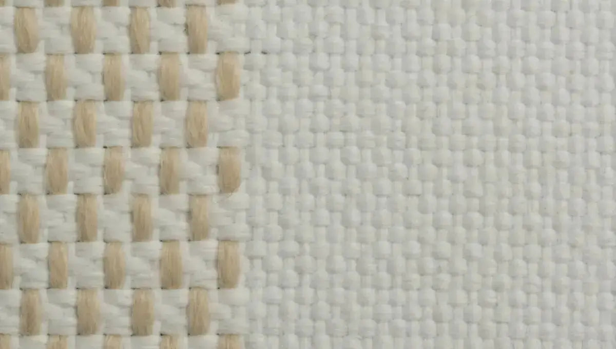 Close-up of percale vs sateen weave showing plain weave texture and smoother surface.