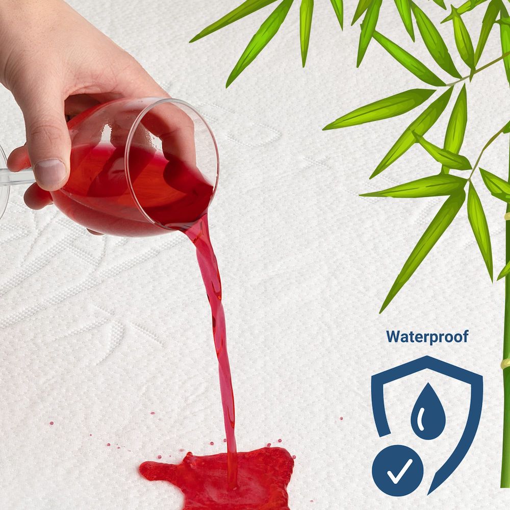 image showing wine being spilled on the bed