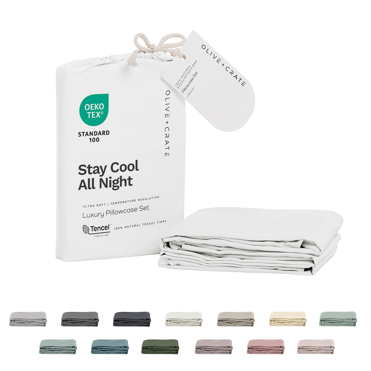 white snow pillowcase set #color_white snow