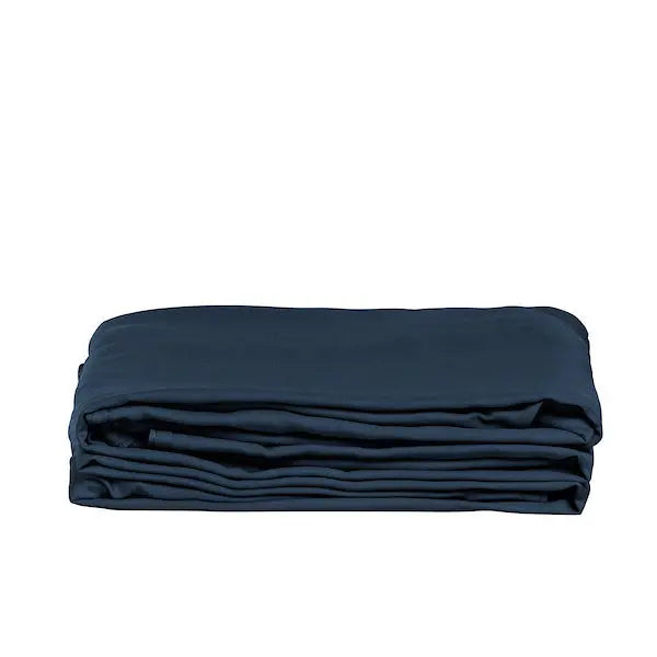 A folded navy blue pillowcases, shown against a plain white background.