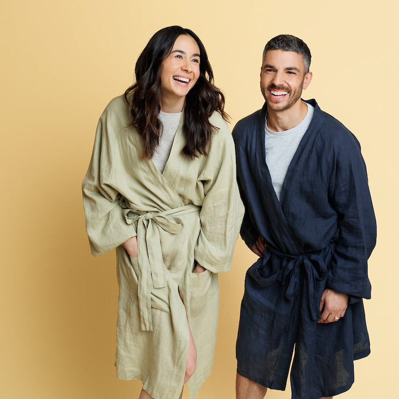 Premium 100% European Flax Linen Robe