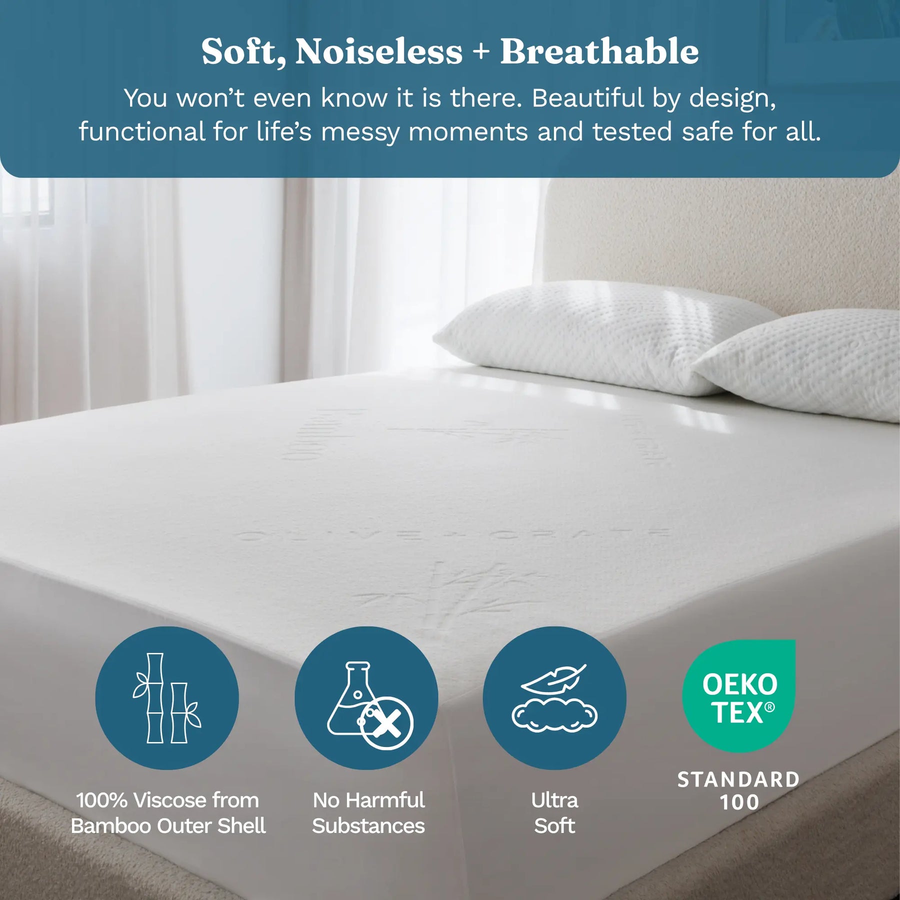 Waterproof & Cooling Bamboo Mattress Cover