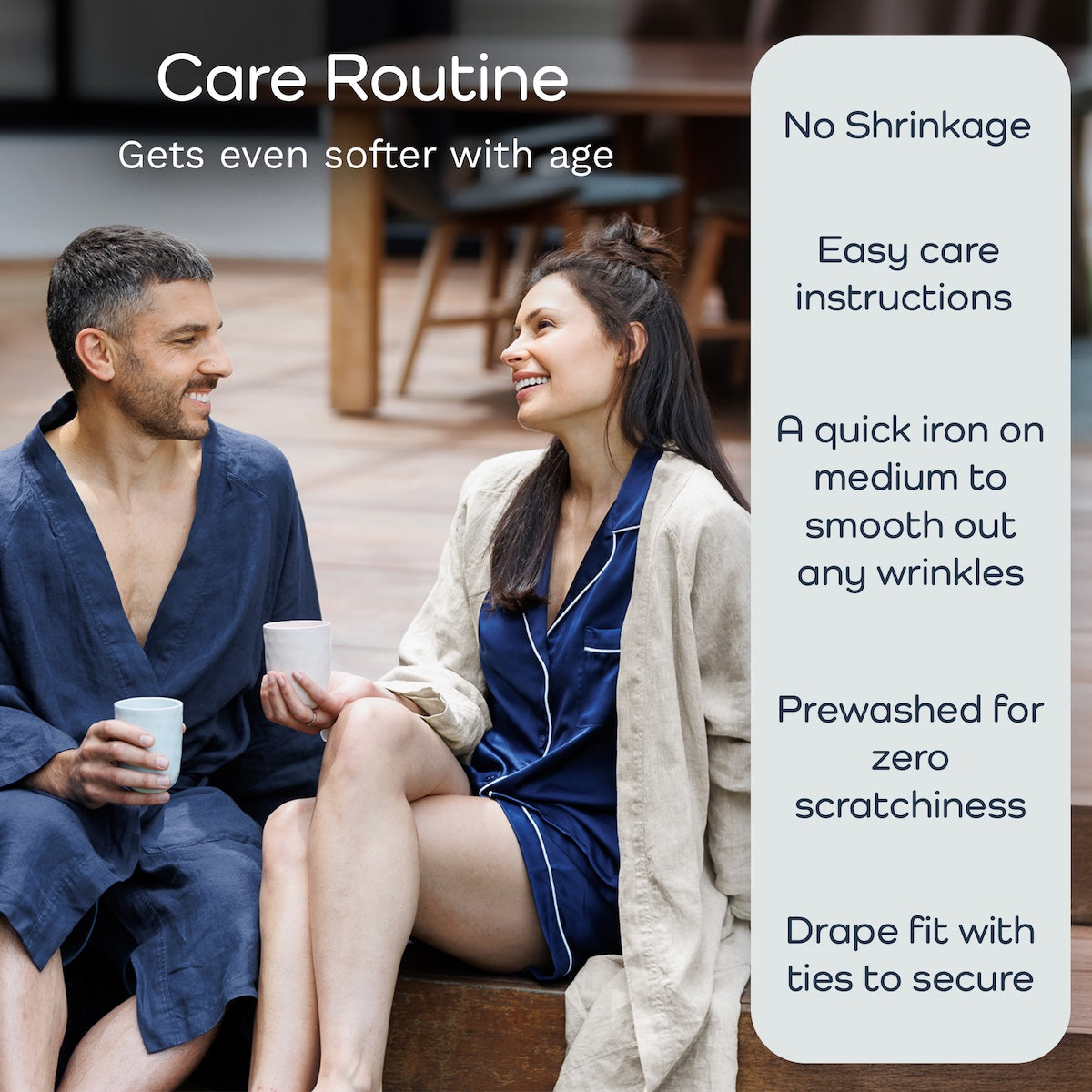 Premium 100% European Flax Linen Robe