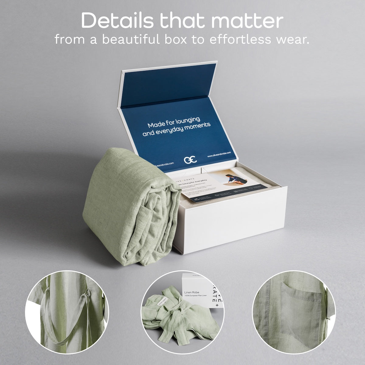 Premium 100% European Flax Linen Robe