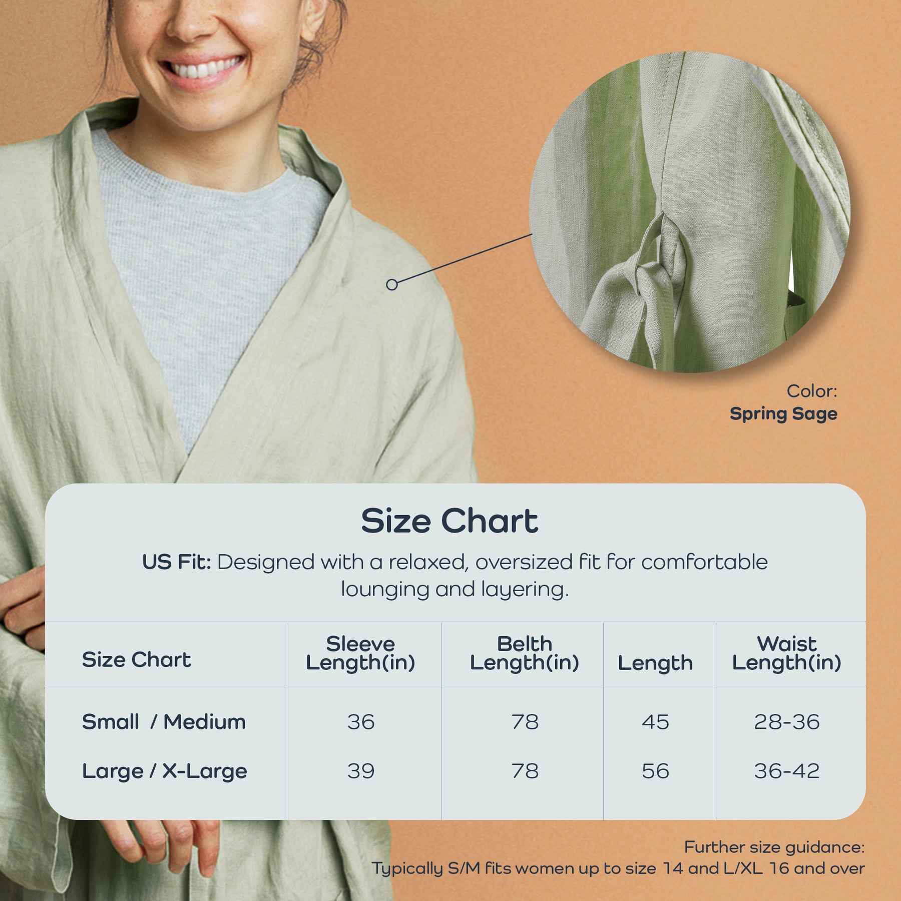 Premium 100% European Flax Linen Robe