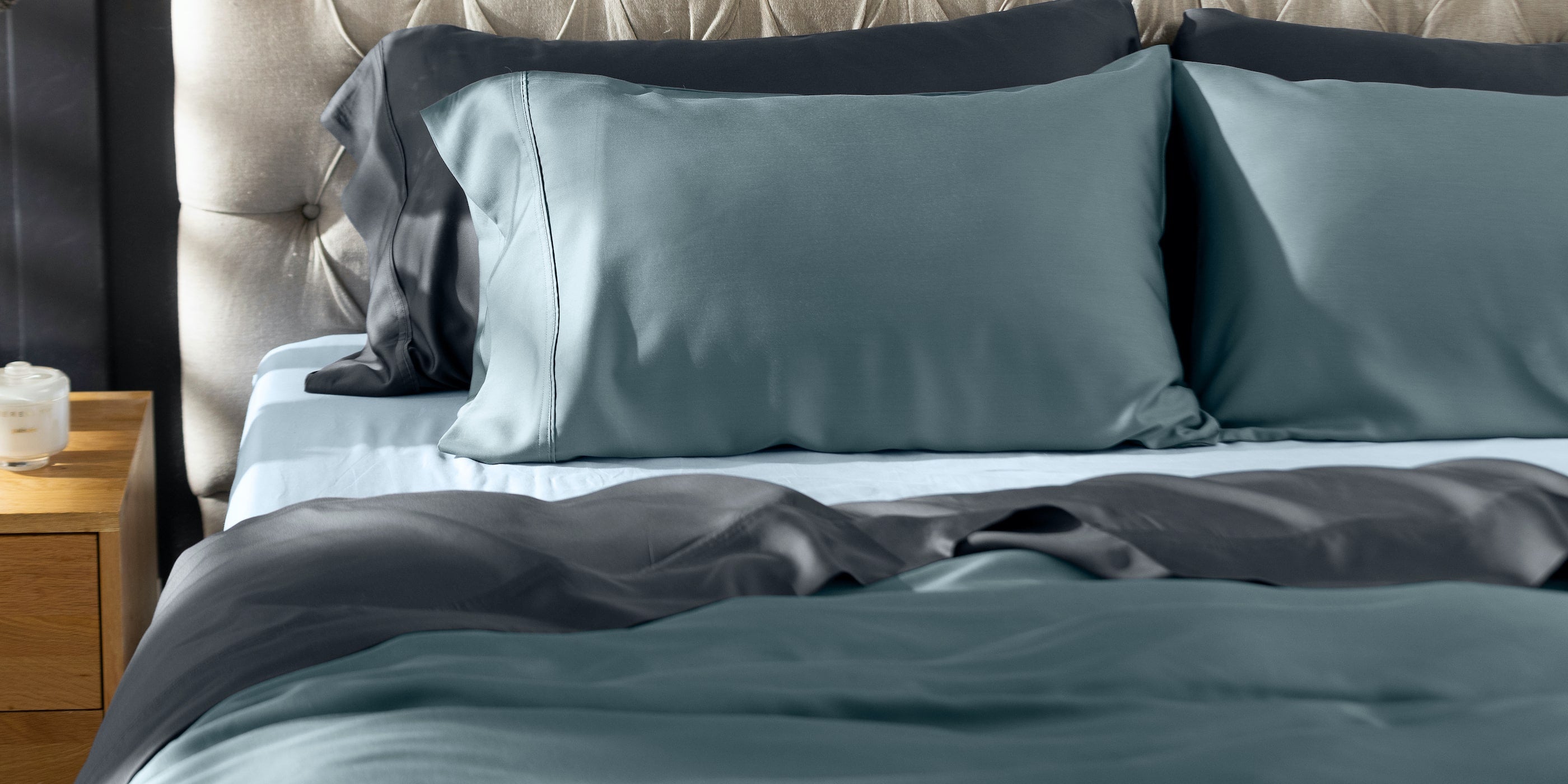 Olive + Crate Sheets - Eucalyptus Cooling Sheets for Hot Sleepers & Night Sweats, King / Charcoal
